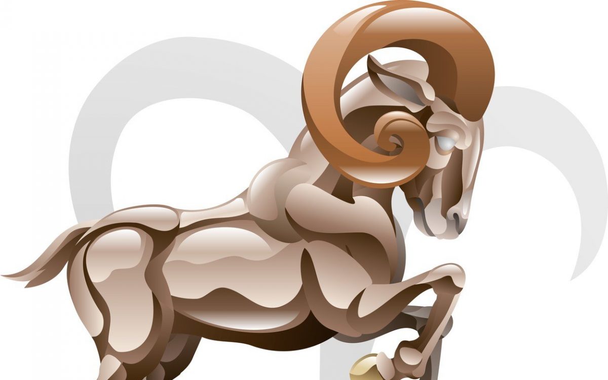 Illustration representing Aries the ram star or birth sign. 