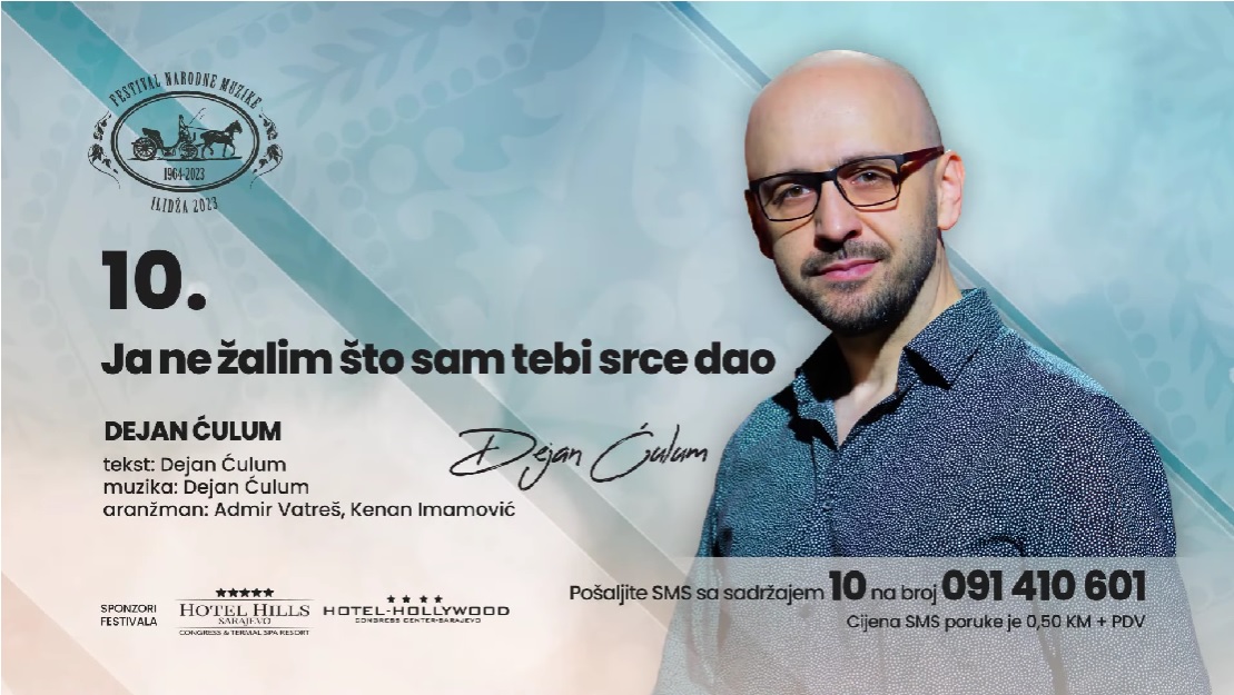 Dejan Ćulum sa Ja ne žalim što sam tebi srce dao 28.8. na Ilidži dejan ćulum
